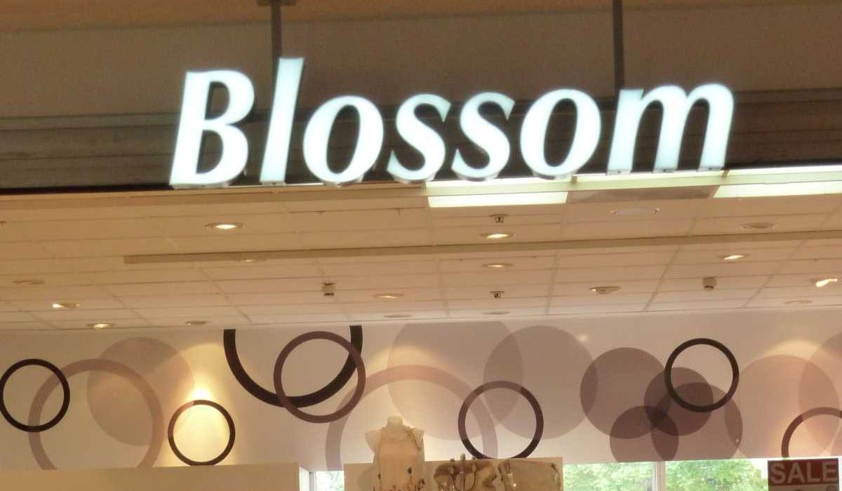 Leuchtbuchstaben mit Haengekonstruktion Blossom